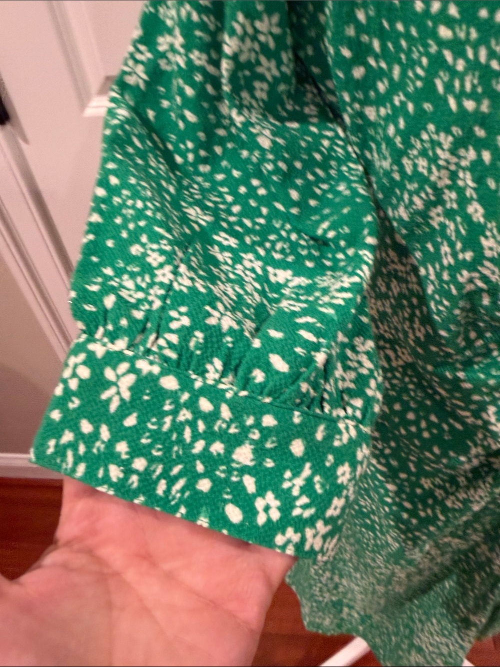 Dkny Green Speckled Ruched Button-Front Midi Dress - Picture 4 of 12